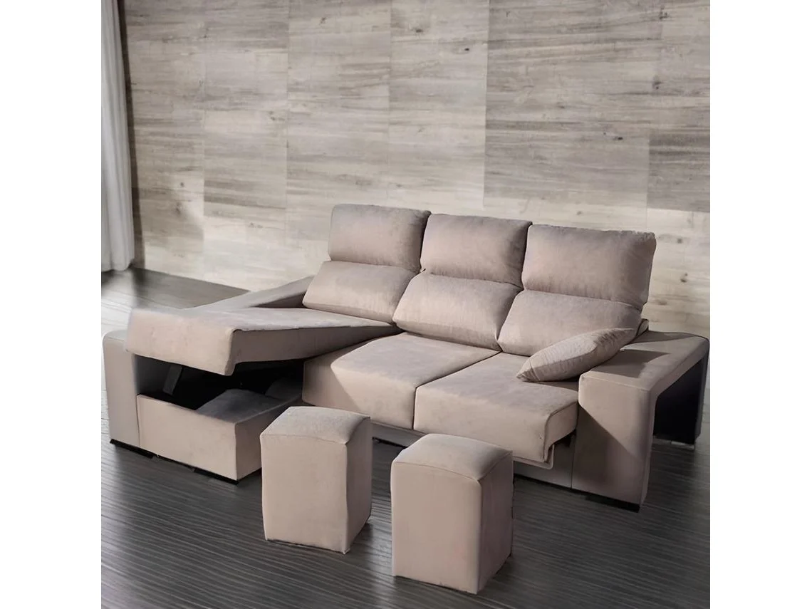 Sofá Chaise Longue Luso - Esquerdo - Bege (230x160 cm)