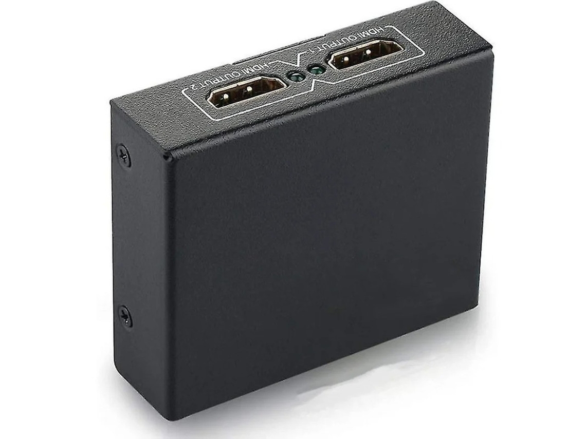 Mini HDMI Splitter 2 Portas 1x2 Splitter Com 1 Entrada 2 Saídas Amplificador De Alta Velocidade HD 1080P E Suporte 3D Completo Preto Yizhood