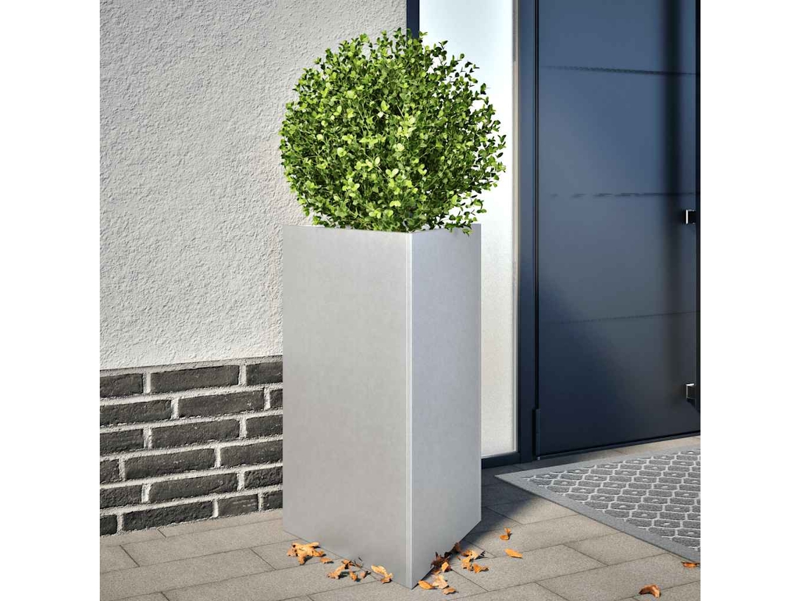Vidaxl Vaso/floreira De Jardim Triangular 50x43x75 Cm Aço Galvanizado