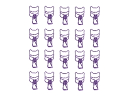 20 Clips De Papel Decorativos Estables Reutilizables Con Diseño Hueco Y Estilo Elegante Morado Para Oficina