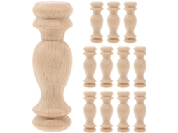 Inoomp Kit de 12 Ponteiras de Madeira Maciça para Colunas em Estilo Românico, 6 X 1,8 Cm, em Madeira Maciça, Sem CHABERLU