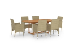 Dining Set, Dining Sets Vidaxl Bege Rattan / Vime (n/a)