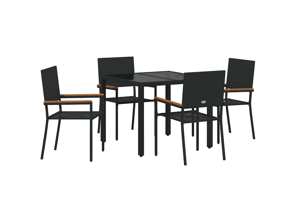 Maison Exclusive - Conjunto Jantar Para Jardim 5 Peças Vermelho Vime Pe