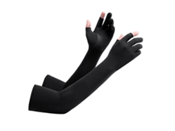 Laxiscreed Mangas De Braço De Seda De Gelo Uv Preto Para Proteção E Estilo