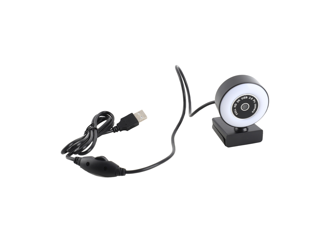 Câmera Web 1080p Com Luz Ajustável E Microfone Anti-ruído, Usb Para Aulas, Reuniões E Gravação, Compatível Com Windows, Ios, Android
