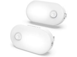 Lurelia Lâmpada Noturna Led, 2 Peças, Sensor De Movimento, Plug-in, Branco Frio