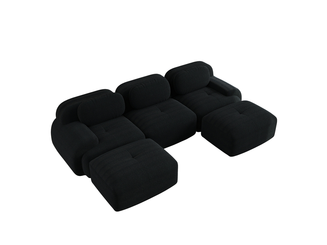 Sofá U Modular Em Veludo Premium, Sem Montagem, Antiderrapante E Amigo Dos Animais, Braços Largos, Almofadas 32d Para Sala E Escritório