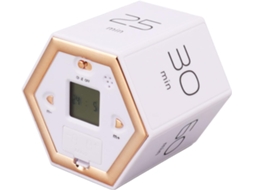 Temporizador Hexagonal Prateado Com Flip Magnético Visor Lcd Estudar