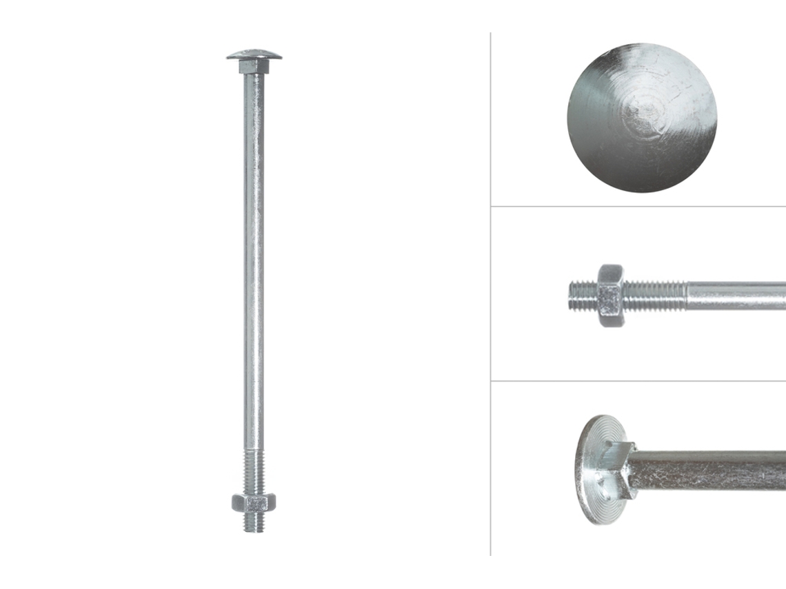 Parafuso Cabeça Redonda Galvanizado M10 X 200 Mm 25 Peças WOVAR