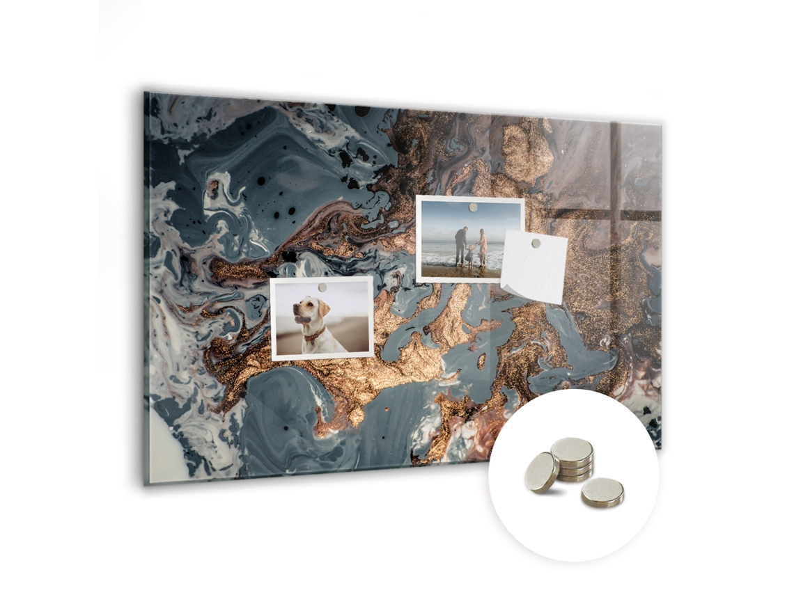 Quadro De Vidro Magnético Mármore Decorativo Para A Sala De Estar Espelharte (60x40 Cm)