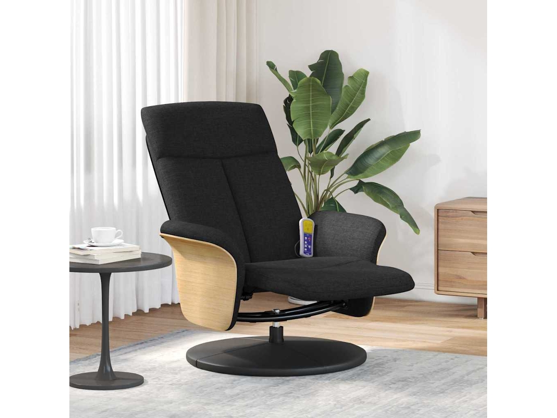 Vidaxl Cadeira De Massagem Recliner Preto 79 X 87 X 104,5 Cm Tecido