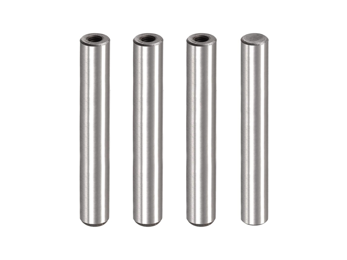 Pino de Rosca Interna M6, 4 Pçs, 12x80mm, Chanfrado, Plano, Cilíndrico, Aço Carbono CHABERLU