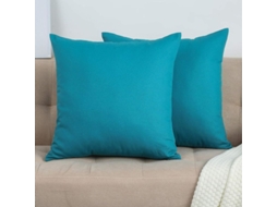 2 Capas De Travesseiro De Linho De Algodão 100% Feitas À Mão, 18''x18'', Azul Cinza