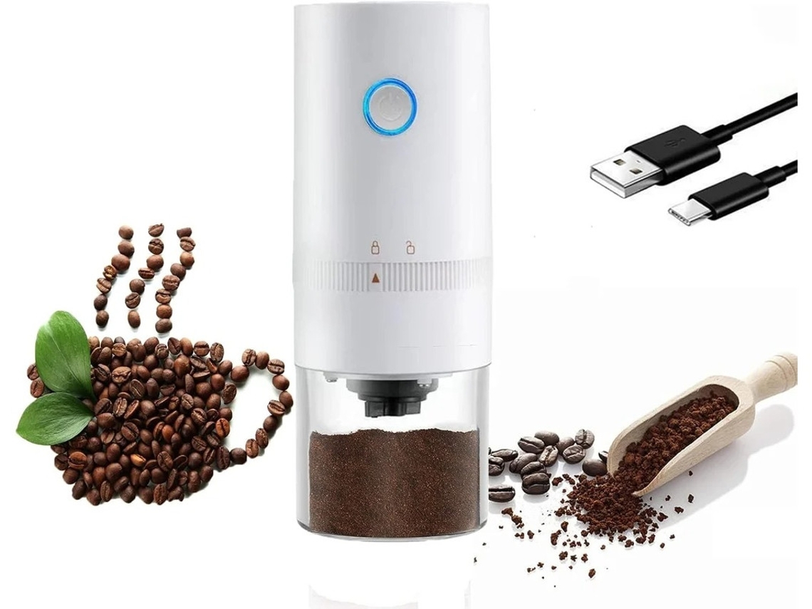 Moedor de café branco Yizhood com grau de moagem ajustável