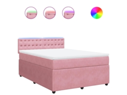 Cama com Molas/colchão 160x200 Cm Veludo Rosa MAISON EXCLUSIVE