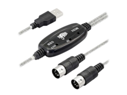 Adaptador de cabo USB MIDI Slowmoose (USB tipo A macho para entrada/saída MIDI DIN de 5 pinos com indicador LED)