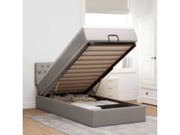 Cama Otomana Com Colchão 100x200 Cm Tecido Cinza
