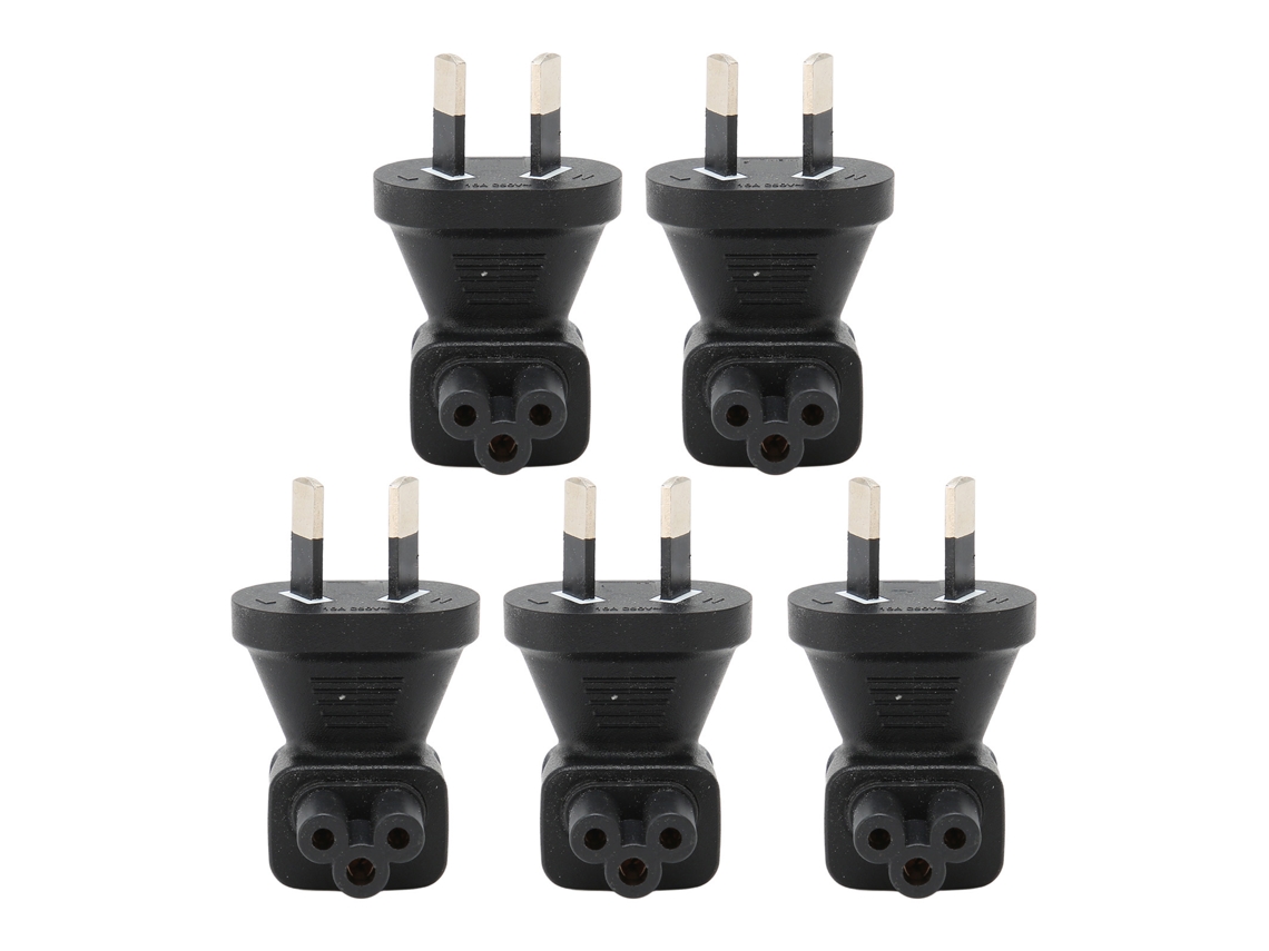 Aetheria 5pcs Adaptador Plugue Au para Iec320 C5 Conector Macho fêmea 90 Graus 10a 2500w