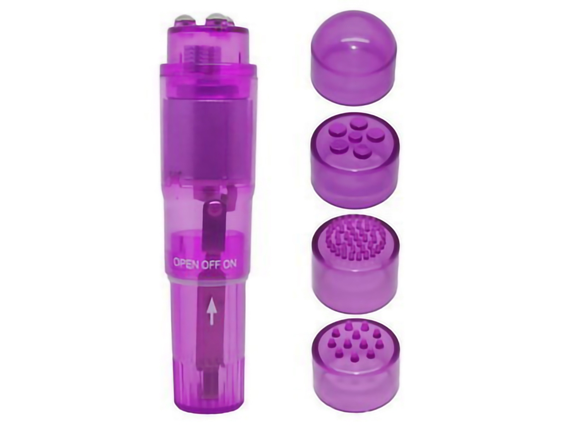 Massajeador Vibrador Feminino 4 Cabeças Diferentes Estimulador Clitóris Brinquedo Transparente Rosa