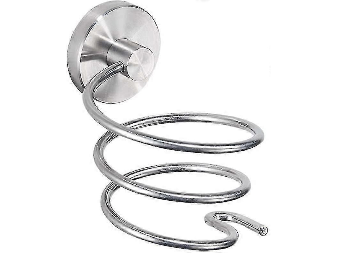 Suporte de Parede para Secadora Cabelo Escovado Aura, Aço Inoxidável Pa Ra Cabo Banheiro Cromado GOKOCO