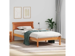 Vidaxl Estrutura da Cama com Cabeceira Marrom Cera 100 X 200 Cm