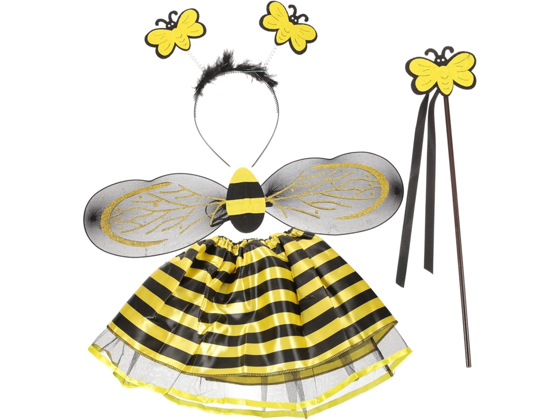 Conjunto De Fantasia De Abelha Para Meninos E Meninas, Inclui Saia, Tiara E Bastões Para O Halloween.