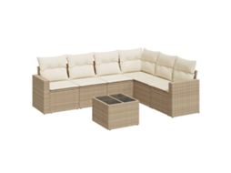 Garden Sofa Set, Garden Sofa Sets Vidaxl Bege Rattan / Vime (n/a)
