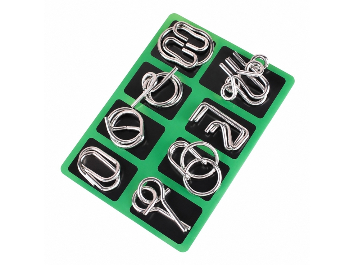 Memory Iron Ring Lock Puzzle Set, Metal Wire Brain Teaser Game, Cognitive Training
