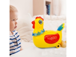 Primerox brinquedo Elétrico Galinha Botando Ovos com Luzes Coloridas e Música para Crianças