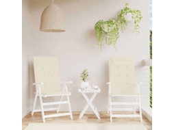Vidaxl Almofadões P/ Cadeira Encosto Alto 2pcs Tecido Oxford Cor Creme