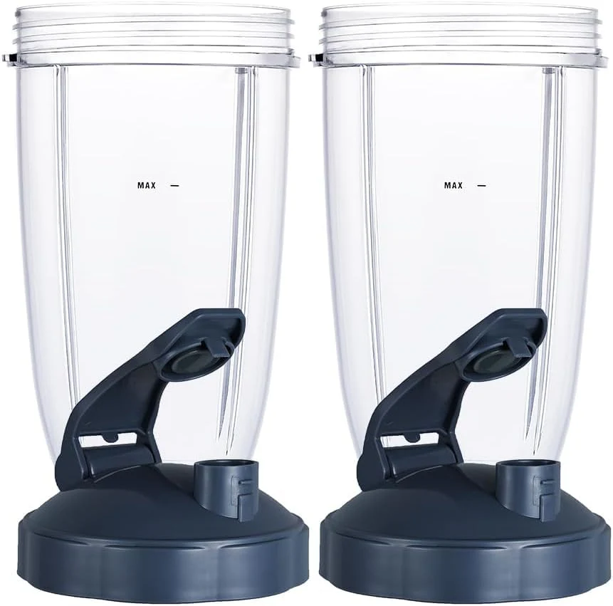 Copos De Liquidificador 24 Onças Com Tampas Flip-top Para Viagem, Compatíveis Nutribullet 600w/pro 900w, Cinza, Plástico Sem Bpa