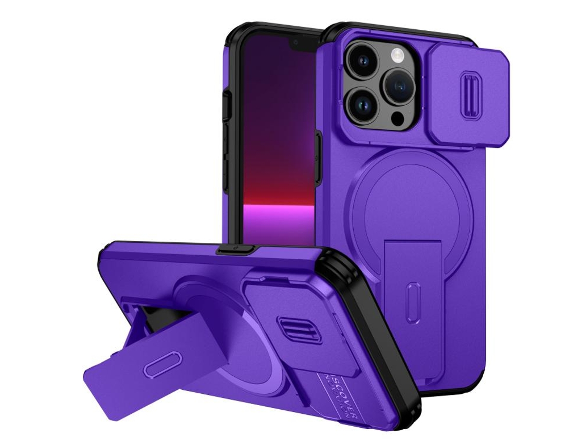 Capa Com Suporte Magsafe Para Iphone 13 Pro - Abertura Deslizante Com Proteção De Câmara