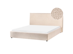 Cama Água Lavaur Bouclé Beliani Bouclé Bege (160x200)