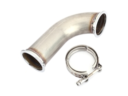 Tubo De Escape Universal De 3 Polegadas Com Ângulo De 90° E Abraçadeira Em V, Aço Inoxidável, Haste Curta
