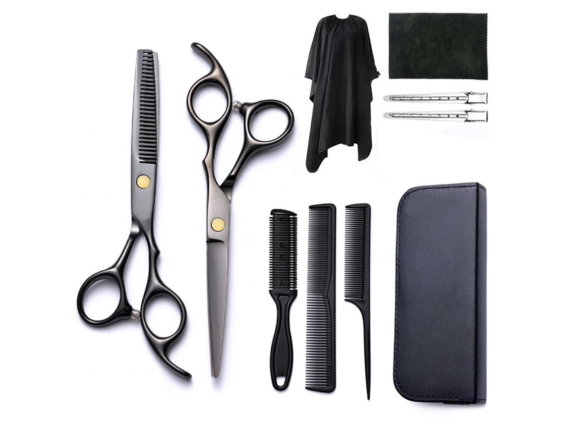 Kit De Tesoura De Corte Cabelo, 10pcs Ferramenta Profissional Para Corte De Cabelo, Para Cabeleireiros E Uso Doméstico Cuich