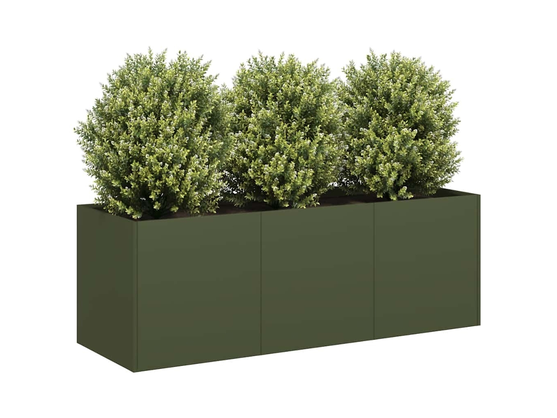 Vidaxl Vaso Floreira 120x40x40 Cm Aço Laminado A Frio Verde