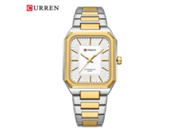 Relógio Masculino Quadrado com Elegante Pulseira de Aço. MDUG (em Dois Tons de Branco)