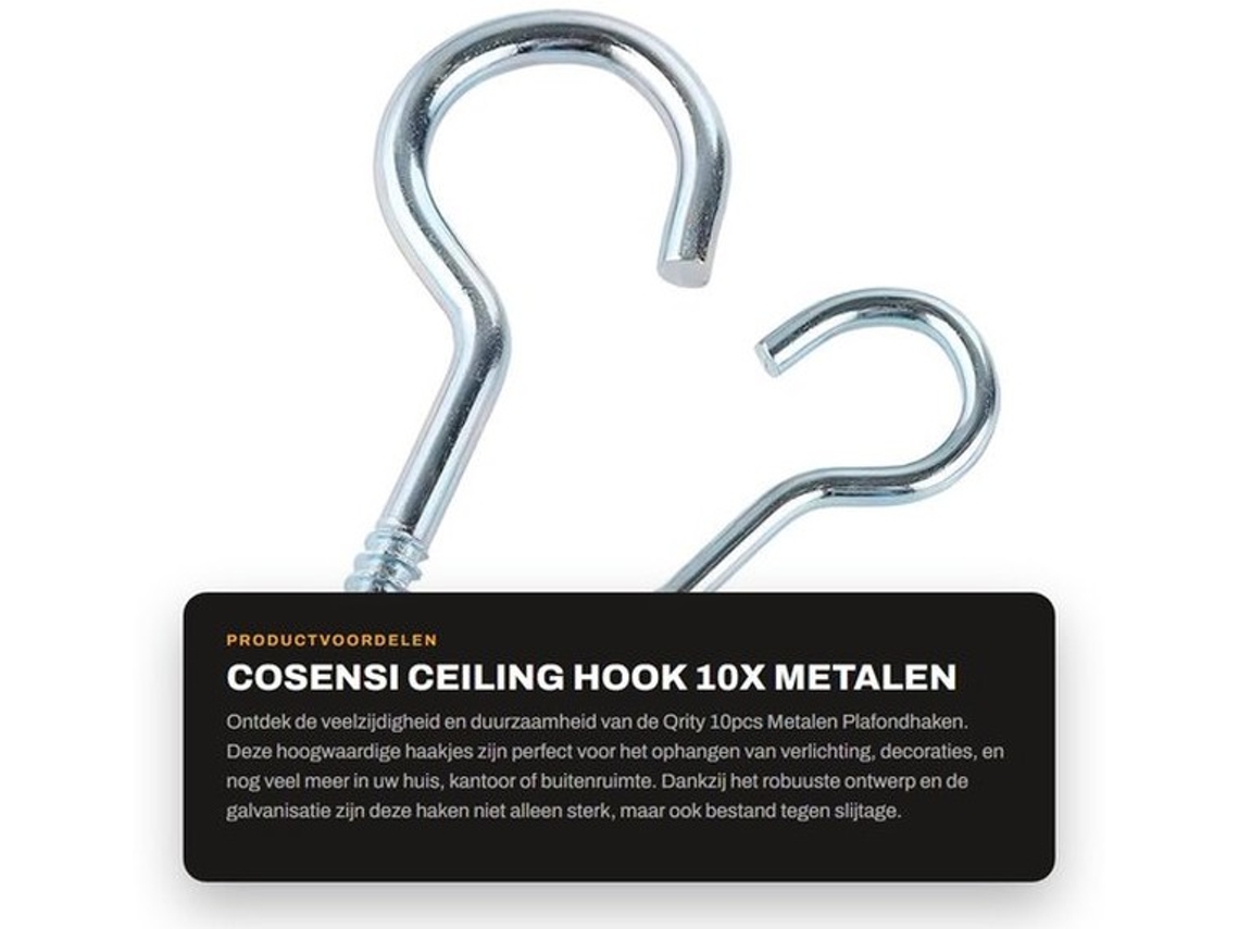 10 Stuks Licht Haak - Metaal - Galvaniseerd - Sterk - Eenvoudig Te Installeren