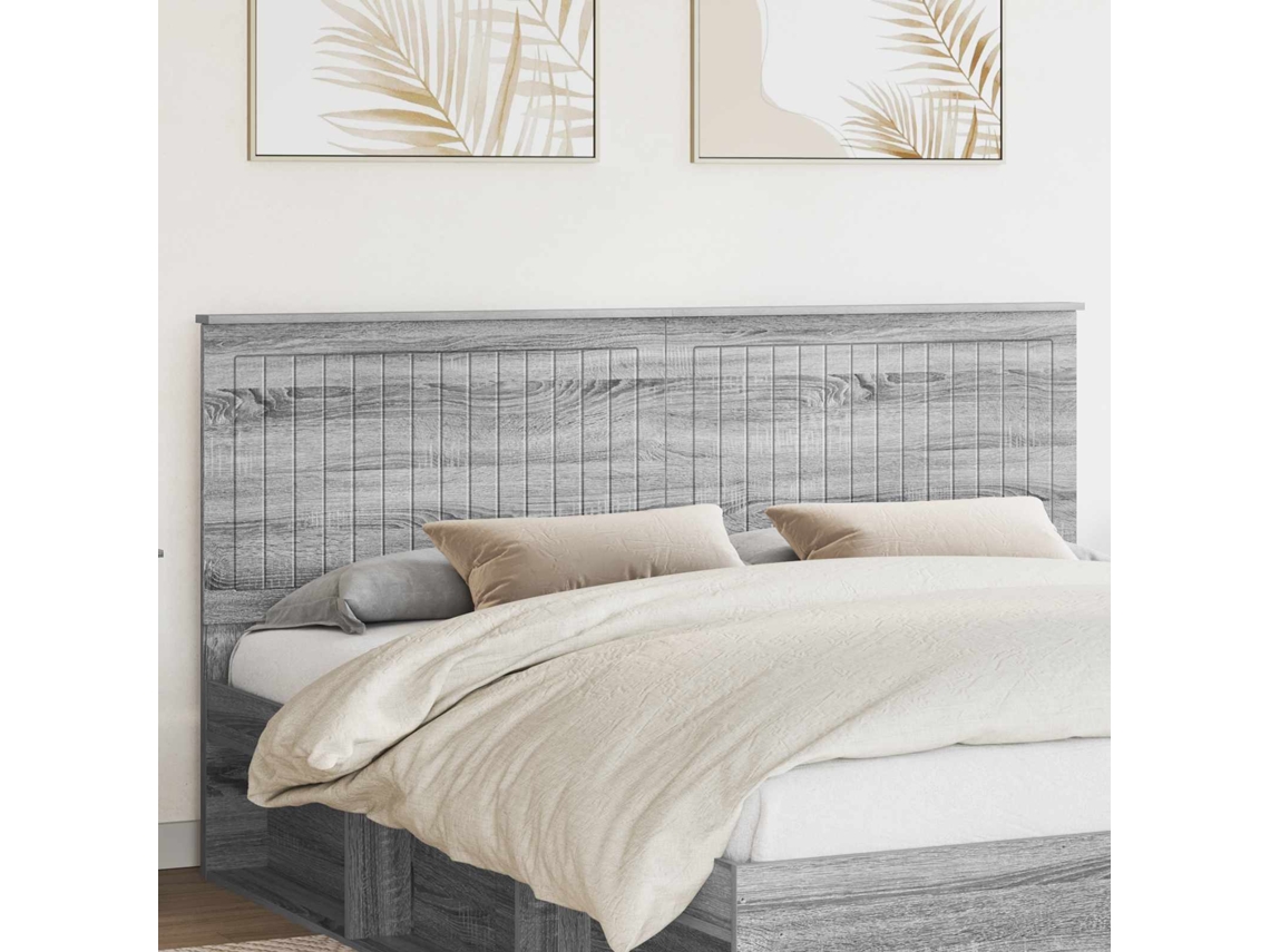 Vidaxl Cabeceira Com Cabeceira Cinza Sonoma 180 Cm Madeira Processada