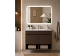 Móvel De Casa De Banho Suspenso Com Lavatório Extraplano Origenbath Nebari Sem Espelho 100x45 Cm Freixo Tea