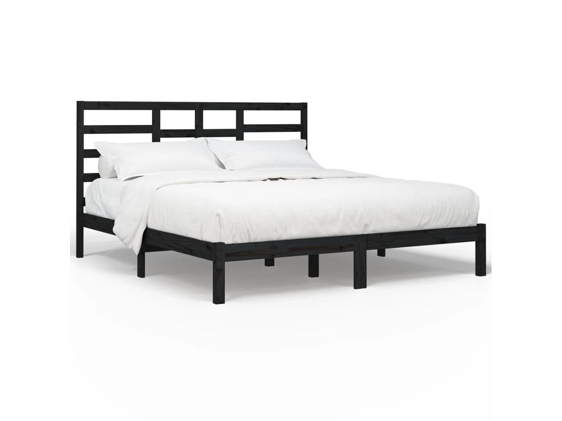 Bed Frame, Bed Frames Vidaxl Preto Madeira (200 X 200 Cm)
