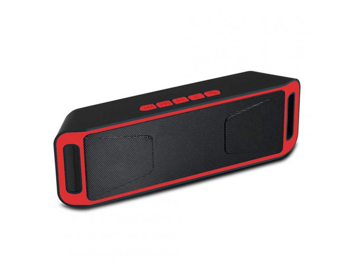 Coluna Bluetooth Sc208 Premium Sem Fio com Microfone Embutido Dois Suporte para Transmissão de Áudio Vermelhos