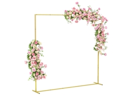 Arco de Jardim Metal Cor Dourado 200x40x200 cm Outsunny