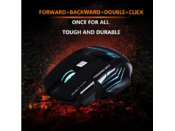 Mouse Gamer Com Fio Usb Óptico Led 7d 7 Botões 3200 Dpi Para Laptop Pc Gamer Profissional Preto