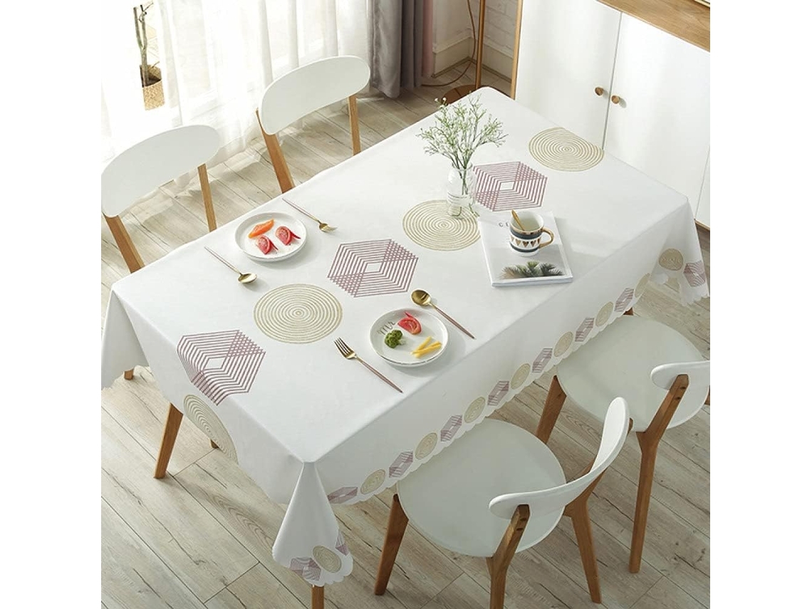 Toalha De Mesa Retangular/redonda Em Pvc, Resistente A Óleo.