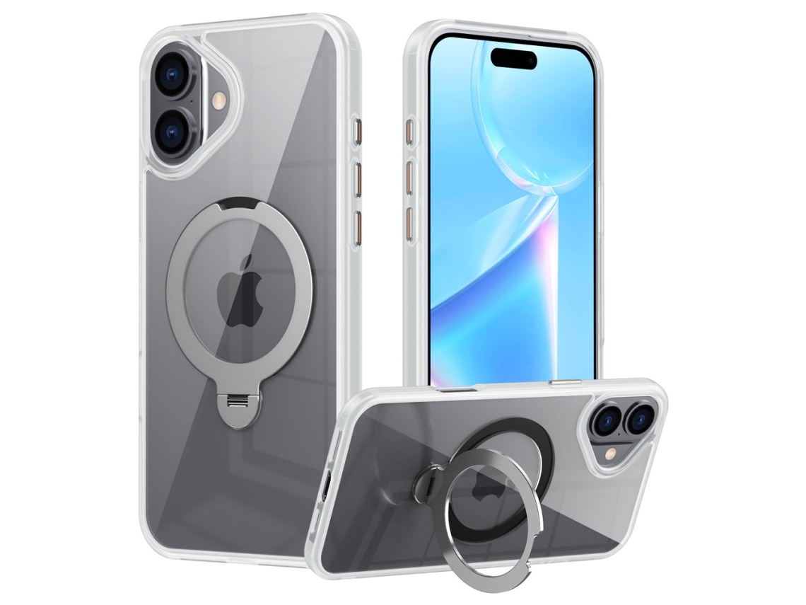 Casa Em Tpu Magnético Com Suporte Para Apple Iphone 16 Branco