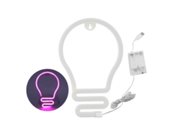 2026 luz de Neón Led em Forma de Lâmpada para Decoração de Parede Festa Natal Casamento Usb/bateria Rosa