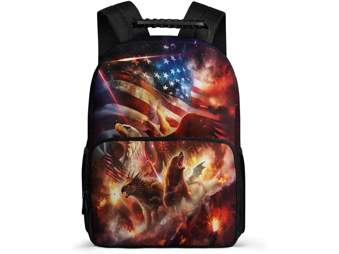 Mochila Escolar Com Águia Urso Para Crianças 6 10 Anos, Estampa Pássaros Meninas Meninos, O Ensino