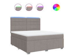 Box Spring Bed, Box Spring Beds Vidaxl Cinzento-acastanhado Tecido (180 X 200 Cm)