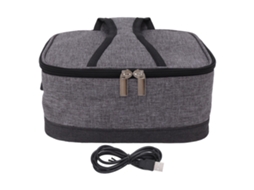 Bolsa Isolante de Aquecimento Usb Portátil para Almoço com Temperatura Constante Cinza Claro